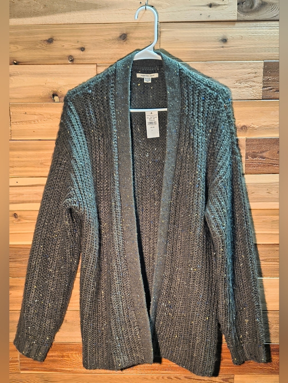 Open-Front Cardigan By American Eagle - Size XS - Flecked Charcoal Color